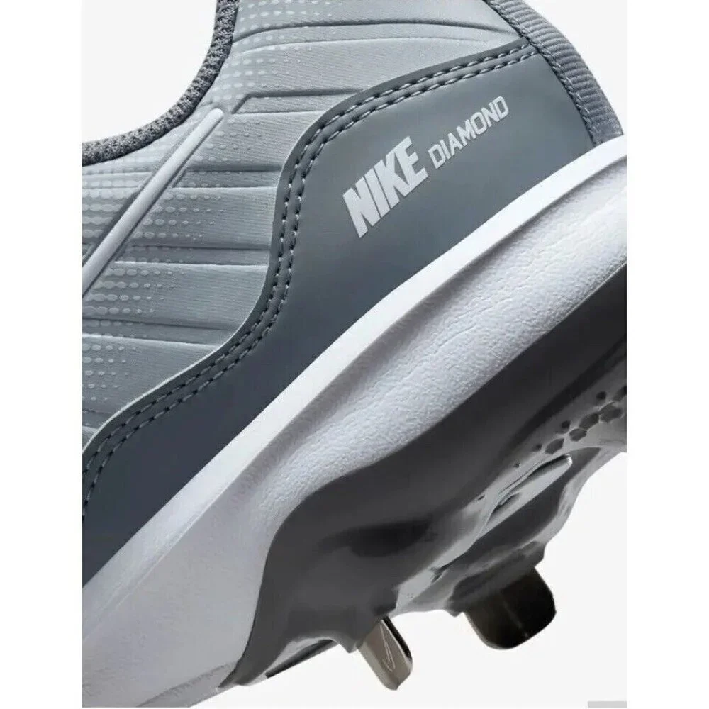 Nike Mens Alpha Huarache Varsity 4 Low Baseball Cleats Gray DJ6516-012 Size 13